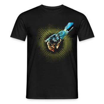 computer hand robot AI digital cyborg code pc - Men's T-Shirt - black - Front - AI Model Male 178 light (178cm)