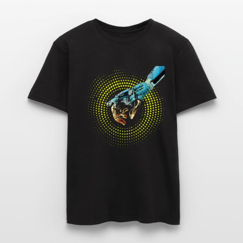 computer hand robot AI digital cyborg code pc Men's T-Shirt