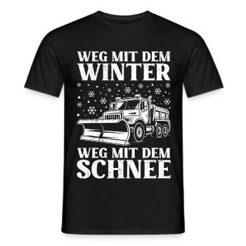 Winterdienst WEG MIT DEM WINTER WEG MIT DEM SCHNEE - Männer T-Shirt - Schwarz - Vorne - AI Model Male 178 light (178cm)