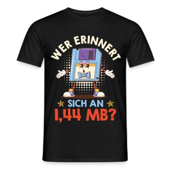 Computer WER ERINNERT SICH AN 1.44 MB? LUSTIG - T-shirt homme - noir - Devant - AI Model Male 178 light (178cm)