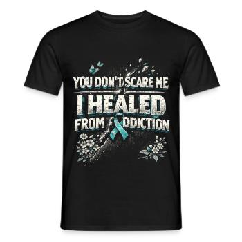 Entgiftung Entzug Suchtkrank guéri de l’addiction - T-shirt homme - noir - Devant - AI Model Male 178 light (178cm)
