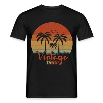 1966 Year of birth - Men's T-Shirt - black - Front - AI Model Male 178 light (178cm)