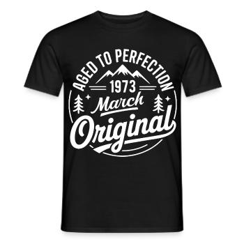 März 1973 – Legende der Gipfel und Berge - Männer T-Shirt - Schwarz - Vorne - AI Model Male 178 light (178cm)