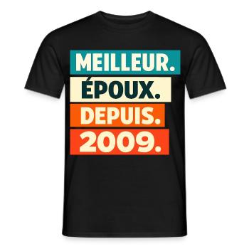 Meilleur Époux Depuis 2009 Anniversaire - T-shirt homme - noir - Devant - AI Model Male 178 light (178cm)