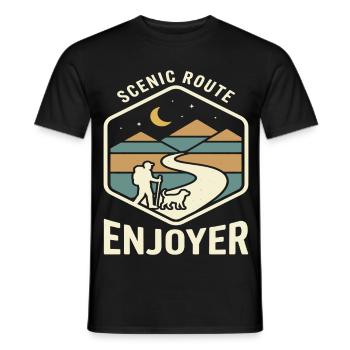 Motif de promenade pour amateurs de route panoramique - T-shirt homme - noir - Devant - AI Model Male 178 light (178cm)