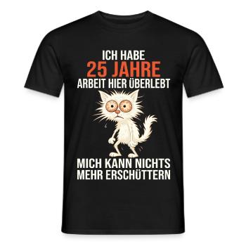 25th Company Anniversary Service Anniversary Work - Men's T-Shirt - black - Front - AI Model Male 178 light (178cm)