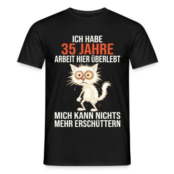 35th Anniversary of the Company Service Anniversary of Work - Men's T-Shirt - black - Front - AI Model Male 178 light (178cm)
