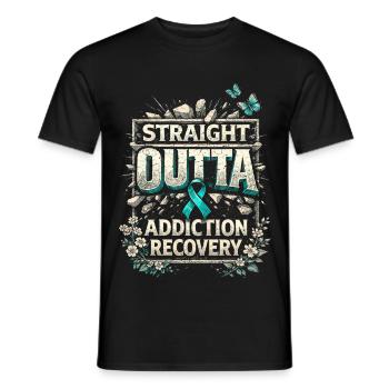 Dépendants au sevrage de la désintoxication - T-shirt homme - noir - Devant - AI Model Male 178 light (178cm)