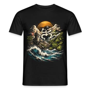 Puerto Rico Boricua - Men's T-Shirt - black - Front - AI Model Male 178 light (178cm)