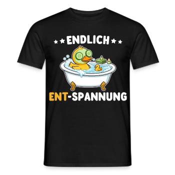 Wellness Duck Enfin Relaxation Jeu de mots - T-shirt homme - noir - Devant - AI Model Male 178 light (178cm)