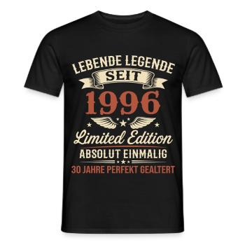 30th Birthday 1996 Legend Vintage Gift - Men's T-Shirt - black - Front - AI Model Male 178 light (178cm)