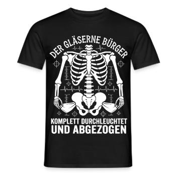 The Transparent Citizen X-rayed and Peeled Off - Men's T-Shirt - black - Front - AI Model Male 178 light (178cm)