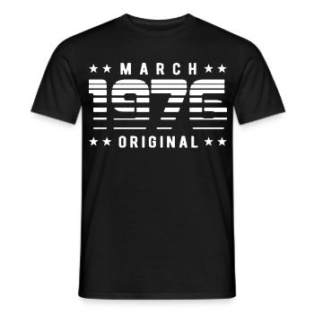 Mars 1976 Anniversaire original rayé de Vitage - T-shirt homme - noir - Devant - AI Model Male 178 light (178cm)