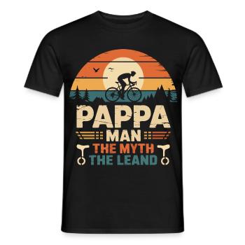Pappa cycliste la fégende vélo vélo vélo - Men's T-Shirt - black - Front - AI Model Male 178 light (178cm)