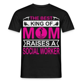 The Best Kind of Mom Raises a Social Worker - Men's T-Shirt - black - Front - AI Model Male 178 light (178cm)