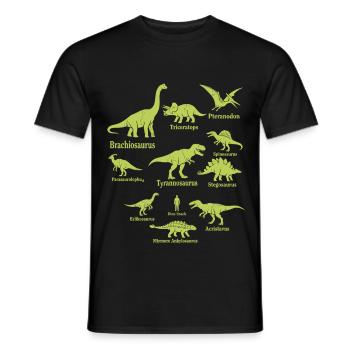 Dinosaur Shirt for Dino Fans - Men's T-Shirt - black - Front - AI Model Male 178 light (178cm)