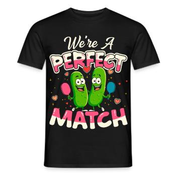 Nous sommes le duo parfait pour la Saint-Valentin du pickleball - T-shirt homme - noir - Devant - AI Model Male 178 light (178cm)
