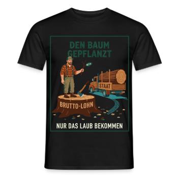 J’ai planté l’arbre, seulement les feuilles - T-shirt homme - noir - Devant - AI Model Male 178 light (178cm)