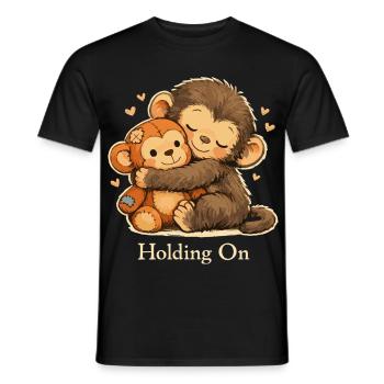 Anxious Monkey Emotional Support - Men's T-Shirt - black - Front - AI Model Male 178 light (178cm)