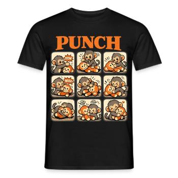 Singe Cooler Punch Bébé Singe mignon - T-shirt homme - noir - Devant - AI Model Male 178 light (178cm)