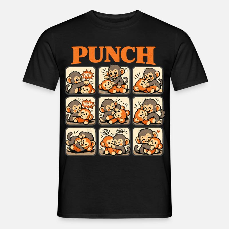 Affe Cooler Punch Süßer Baby Monkey - Männer T-Shirt - Schwarz