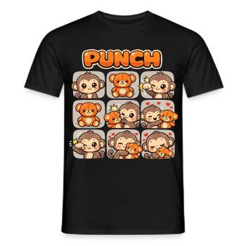 Monkey Cute Baby Fist Punch Gift - Men's T-Shirt - black - Front - AI Model Male 178 light (178cm)