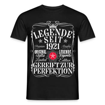 105th Birthday Man Woman 105 Years 1921 Decoration - Men's T-Shirt - black - Front - AI Model Male 178 light (178cm)