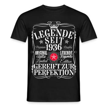 90th Birthday Man Woman 90 Years 1936 Decoration Funny - Men's T-Shirt - black - Front - AI Model Male 178 light (178cm)