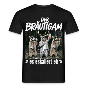 Enterrement de vie de garçon Hommes chemise Marié Enterrement de vie de garçon - T-shirt homme - noir - Devant - AI Model Male 178 light (178cm)