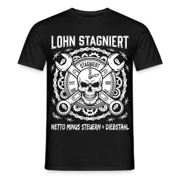 Lohn Stagniert Netto Minus, Steuern Ist Diebstahl - Männer T-Shirt - Schwarz - Vorne - AI Model Male 178 light (178cm)