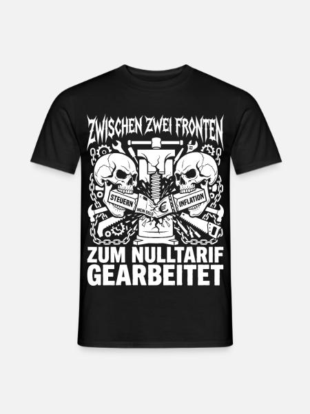 Between two fronts: taxes, inflation, screwing - Men's T-Shirt - black