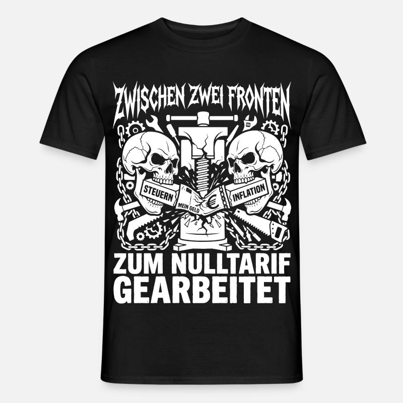 Zwischen Zwei Fronten Steuern Inflation Schraub - Männer T-Shirt - Schwarz