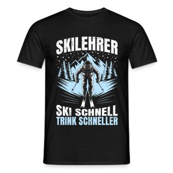 Après MONITEUR DE SKI SKI SPEED DRINK FASTER FUN - T-shirt homme - noir - Devant - AI Model Male 178 light (178cm)