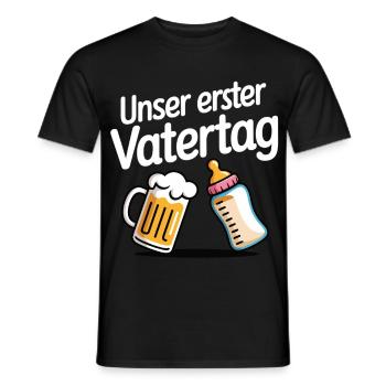 Our First Father's Day T-Shirt Birth Dad - Men's T-Shirt - black - Front - AI Model Male 178 light (178cm)