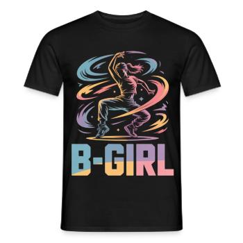 B-Girl Breakdance Streetstyle Retro Design - Männer T-Shirt - Schwarz - Vorne - AI Model Male 178 light (178cm)