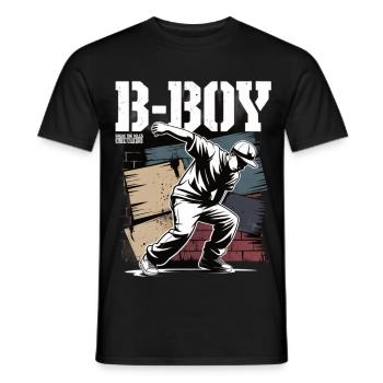 B-Boy Breakdance Streetstyle Breakdancer - T-shirt homme - noir - Devant - AI Model Male 178 light (178cm)