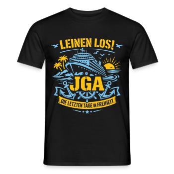 Leinen Los! JGA auf hoher See - Männer T-Shirt - Schwarz - Vorne - AI Model Male 178 light (178cm)