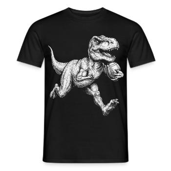 American Football Dinosaurier Herren Kinder Jungen - Männer T-Shirt - Schwarz - Vorne - AI Model Male 178 light (178cm)