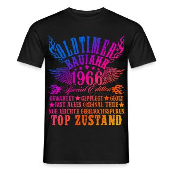 60th Birthday Man Woman 60 Years Decoration 1966 Gift - Men's T-Shirt - black - Front - AI Model Male 178 light (178cm)