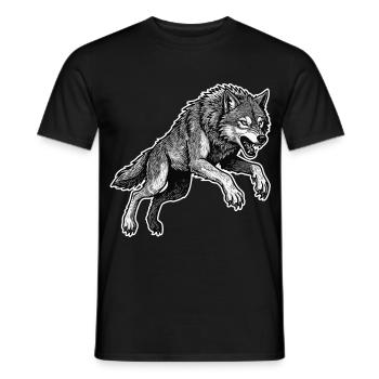 Wild Wolf Race Maskottchen Alpha Wolf - Männer T-Shirt - Schwarz - Vorne - AI Model Male 178 light (178cm)