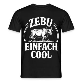 Zebu Einfach Cool: Schwarzweiß Grafik - Männer T-Shirt - Schwarz - Vorne - AI Model Male 178 light (178cm)