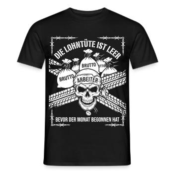 Die Lohntüte Ist Leer Bevor Der Monat Begonnen hat - Männer T-Shirt - Schwarz - Vorne - AI Model Male 178 light (178cm)