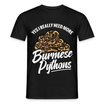  Python Lover Snake Mom Terrarium Reptile Dad - Men's T-Shirt - black - Front - AI Model Male 178 light (178cm)