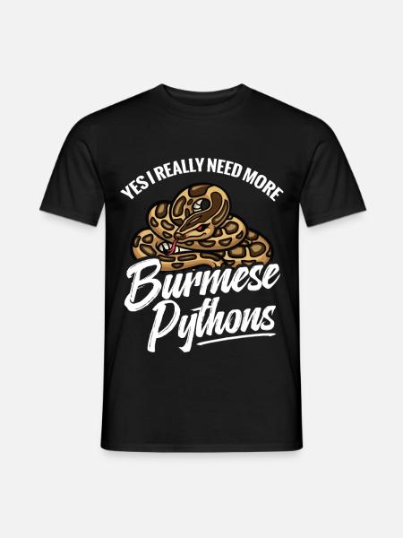 Python-Liebhaber Schlangen-Mama Terrarium-Reptilien-Papa - Männer T-Shirt - Schwarz