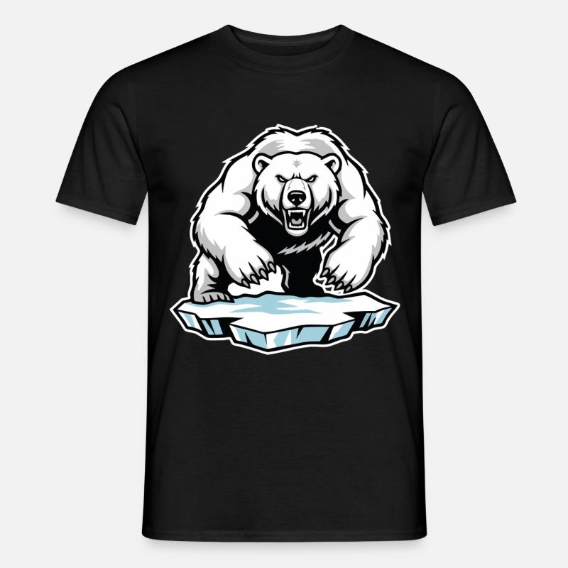 Arktischer Eisbär Maskottchen Maskottchen Bär - Männer T-Shirt - Schwarz