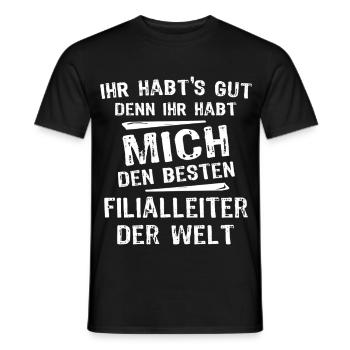 branch manager - Men's T-Shirt - black - Front - AI Model Male 178 light (178cm)