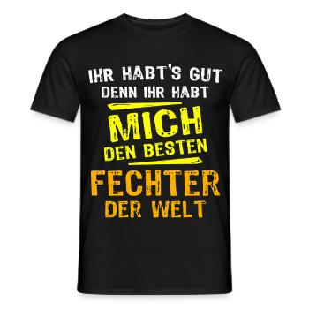 Fencer Gift - Men's T-Shirt - black - Front - AI Model Male 178 light (178cm)