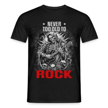 NEVER TOO OLD TO ROCK - Men's T-Shirt - black - Front - AI Model Male 178 light (178cm)