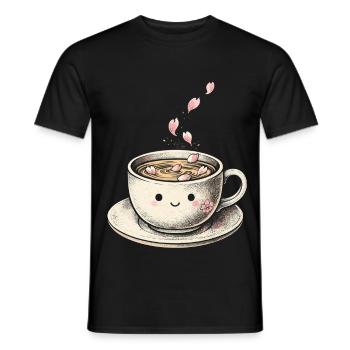 Cherry Blossom Sakura Cherry Blossom - Men's T-Shirt - black - Front - AI Model Male 178 light (178cm)