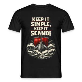 Skandinavisch Wikinger Keep It Scandi - Männer T-Shirt - Schwarz - Vorne - AI Model Male 178 light (178cm)